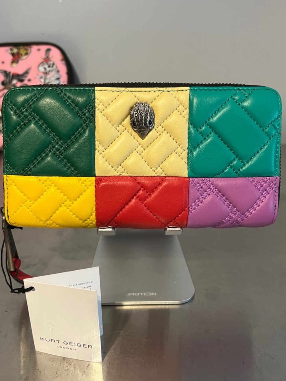 Patchwork Quilted Leather Wallet - Multicolor
